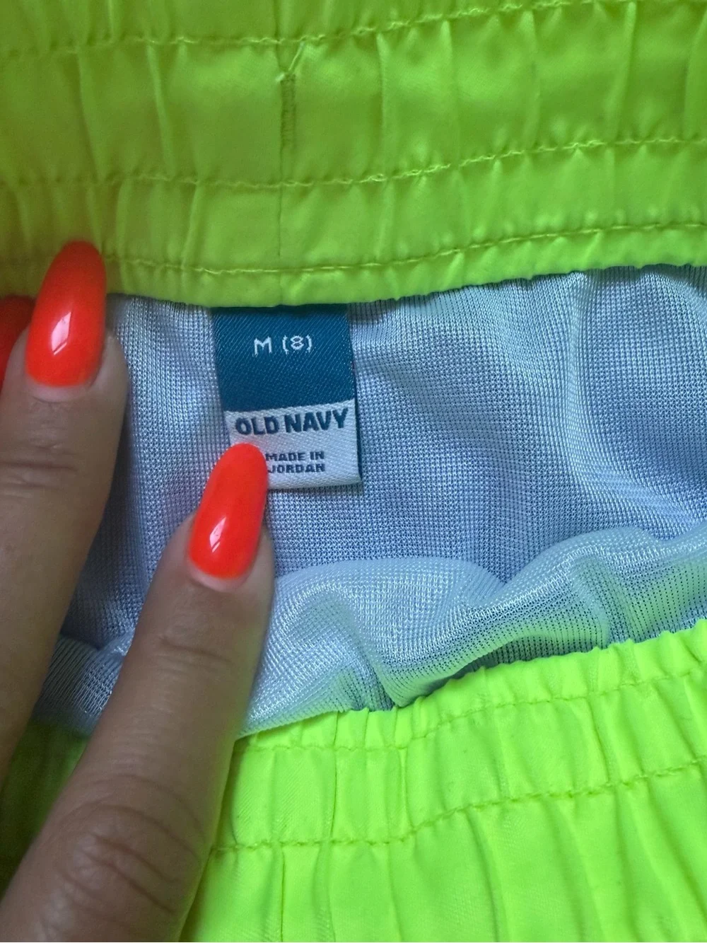 Old Navy Neon Yellow-Green Swim Shorts with Contrast Lining